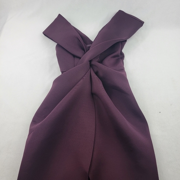 NWT Asos twist front off the shoulder high slit scuba midi dress - Picture 5 of 8